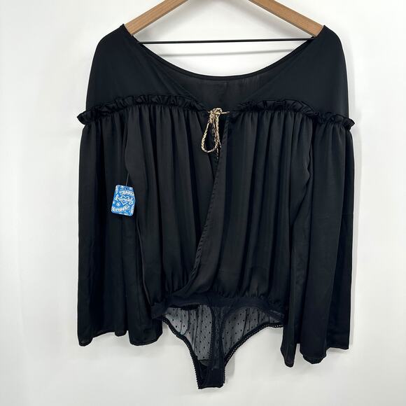 NWT Free People Intimately She's a Natural Bodysuit in Black Size Small - Picture 4 of 15